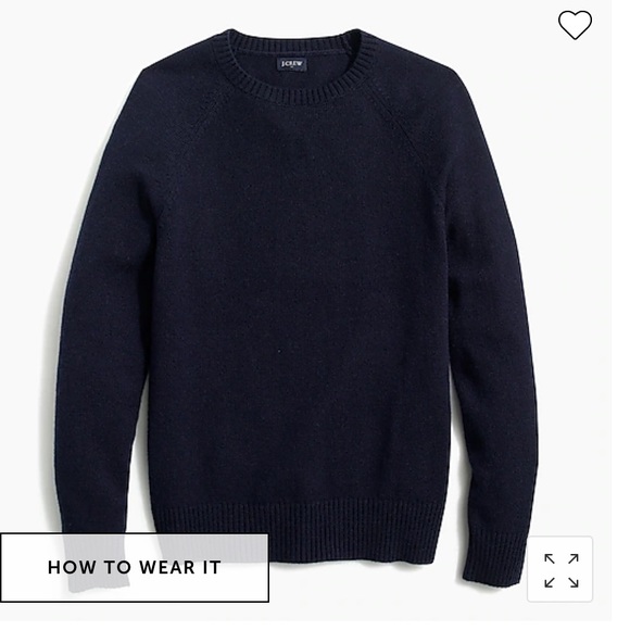 J. Crew Crewneck sweater in supersoft lambswool blend navy size Large - Picture 4 of 7